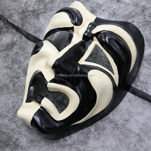 Masque de fête bricolage en plastique blanc de haute qualité peint à la main Comédie vénitienne Style Targedy pour bal mascarade <span class=keywords><strong>Halloween</strong></span> et mariage - Product Image 4