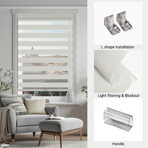 Persianas Zebra Inalámbricas SAMADHI, Persianas Zebra Personalizadas para Ventanas, Doble Ajuste, Control de Luz - Product Image 4