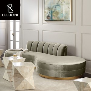 Sofá curvo cómodo de lujo de estilo italiano, sofá de tela de terciopelo para sala de estar, sofá de ocio de gama alta para Hotel - Product Image 3