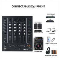 Console de mixage audio numérique USB M4, mixeur DJ professionnel 4 canaux avec USB, SD, écran LCD, contrôleur de mixeur DJ 3 canaux