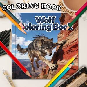 Cuadernos de Colorear con Diseños de Lobos, Impresión de Logotipo Personalizado en la Cubierta, para Tiendas de Regalos y Vendedores en Línea, Libro para Aliviar el Estrés - Product Image 6