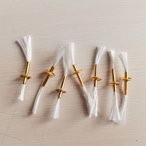 Mèche en métal de petite taille avec support pour lampe à huile, supports de mèche flottants dorés, écologiques - Product Image 2