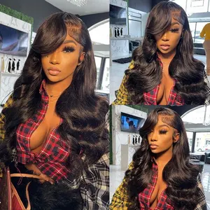 250% Density Body Wave Small Knots HD Lace Frontal Wigs Vendor Raw Virgin Cuticle Aligned Human Hair Wigs For Black Women