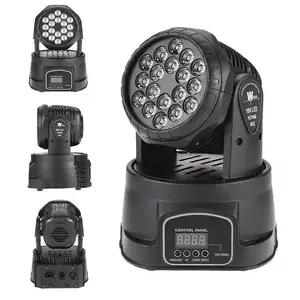 18 LED Moving Head Light Dj Disco Stage Lighting RGBW Color Mixing Dyeing Beam Move Wash Light Par Lamp Dmx Control Strobe Party