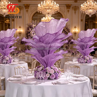 Fleur artificielle géante élégante en crêpe d'organza de soie violet, pour centres de table de mariage, allées et décorations d'événements