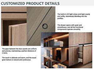 Moderno mobile da parete in legno massello modulare con vetro frontale e illuminazione interna a LED - Product Image 4