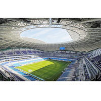 Structure de toit en acier préfabriqué pour stade et bâtiment de sport à grande portée, personnalisable