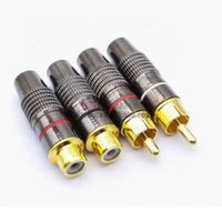 Adaptador de Audio y Video RCA Macho a Hembra, Conector Macho a Macho para Cable Coaxial, Negro, Rojo, Dorado