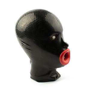 Masque en latex de mode en caoutchouc anatomique - Masque pour les lèvres avec ouverture pour les yeux et la bouche - Masque facial en caoutchouc - Product Image 1