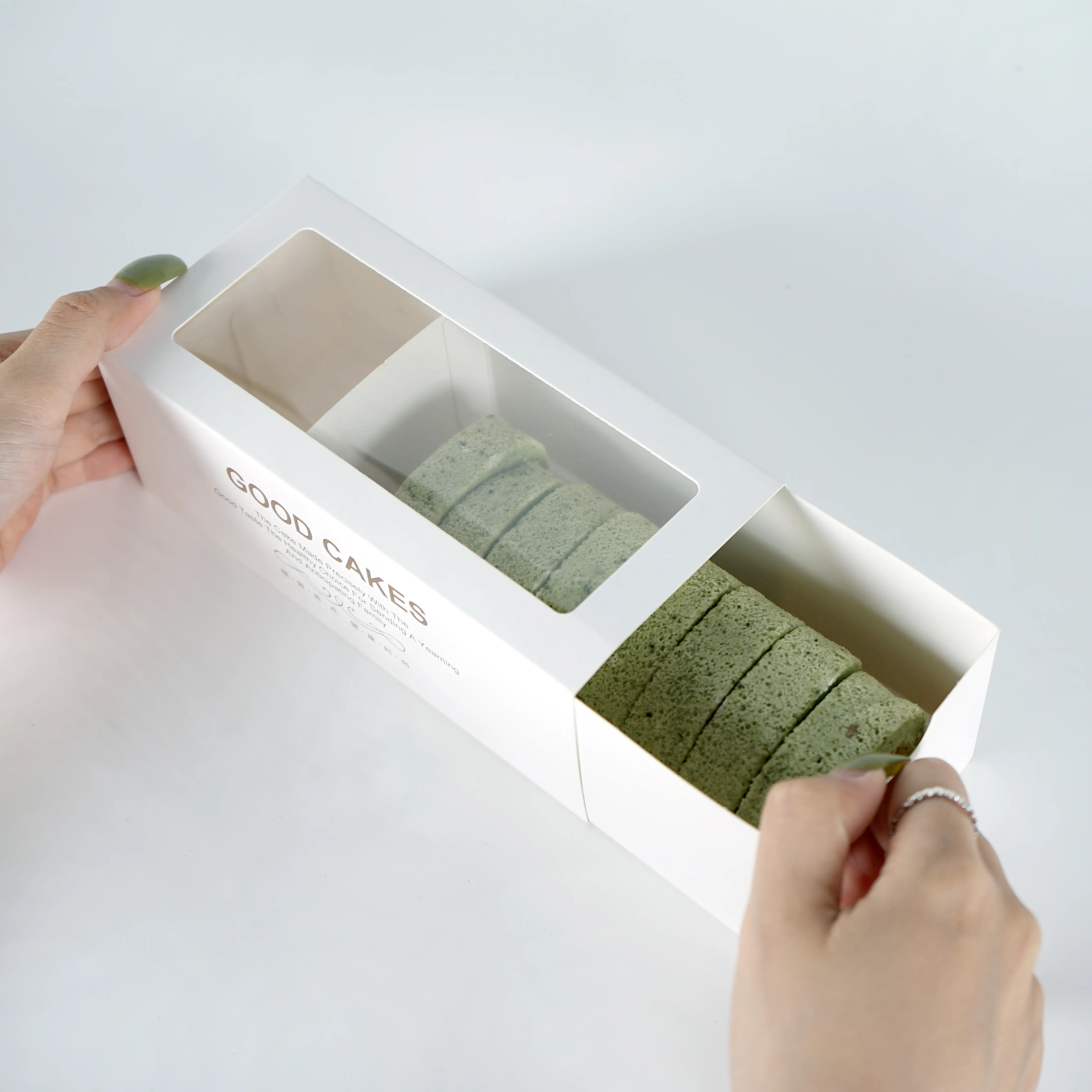 Kotak Kertas Gulung Kue Macaron Coklat Bakery Putih Kecil Kualitas Terbaik untuk Irisan Kue