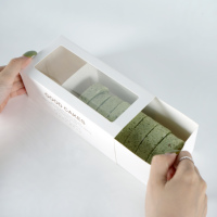 Boîte transparente pour muffins et gâteaux, boîte transparente longue pour macarons, idéale pour gâteaux d'anniversaire, rouleaux suisses et desserts en carton.