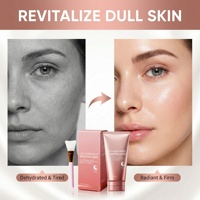 Masque facial peel-off de nuit au collagène, acide hyaluronique, hydratant, nourrissant, soin élasticité, blanchissant, 75 ml, tube rose