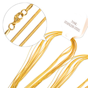 Cadena de Serpiente Plana de Acero Inoxidable de 2mm, 45cm, 50cm, 55cm, 60cm, Componente para la Fabricación de Joyas y Colgantes - Product Image 5