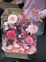 Boîte à fleurs éternelles carrée en acrylique, faite à la main, durable 3-5 ans, élégante, décorative, cadeau de remise de diplôme