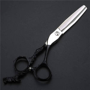 Tijeras de peluquería KQ de 6 pulgadas, tijeras de entresacar de acero inoxidable 9Cr para estilistas de belleza, diseño para diestros - Product Image 1