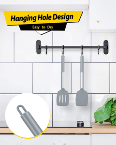 Juego de Utensilios de Cocina de 2 Piezas, Espátula Ranurada y Espátula Plana de Silicona Resistentes al Calor - Product Image 2