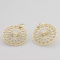 Dernier design Boucle d'oreille tendance, breloques rondes, motif floral, boucles d'oreilles pendantes, bijouterie d'usine