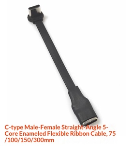 <span class=keywords><strong>Cavo</strong></span> Piatto <span class=keywords><strong>USB</strong></span> Type-C <span class=keywords><strong>Maschio</strong></span>-<span class=keywords><strong>Femmina</strong></span> con Cinque Conduttori 75/100/150/300mm, <span class=keywords><strong>Cavo</strong></span> TYPE-C da <span class=keywords><strong>Maschio</strong></span> a <span class=keywords><strong>Femmina</strong></span> a 5 Pin - Product Image 2