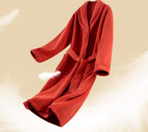 Bata de Baño de Forro <span class=keywords><strong>Polar</strong></span> Térmico Informal de Color Sólido, Precio Económico de Fábrica en China, Disponible en Existencia, Ropa de Dormir para <span class=keywords><strong>Mujer</strong></span>, Primavera, Otoño, Invierno - Product Image 3