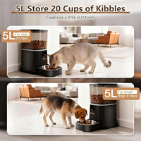 Distributeur automatique de nourriture pour animaux de compagnie rechargeable avec contrôle par application WiFi, distributeur intelligent de nourriture pour chats et chiens avec caméra, design circulaire, bol en acier inoxydable