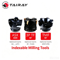 TAIRAY Face Milling Cutter ASX 3PTF TMF Alat Pemotong Indexable untuk Baja, Baja Tahan Karat, Besi, Peralatan Pemotong Mesin CNC Lathe