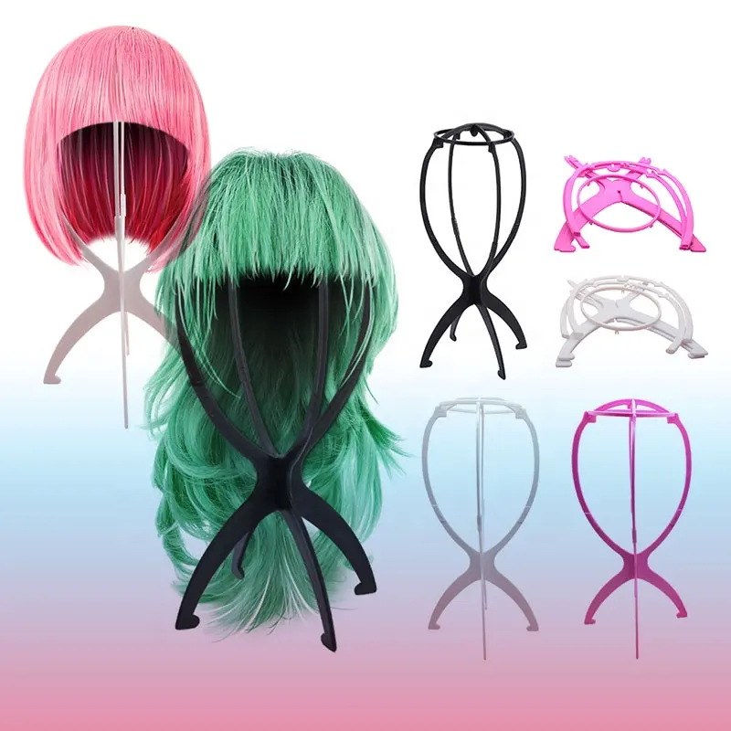 Wholesale Portable Hanging Wig Display Stand Holder Tool Collapsible Wig Drying Stand wig display holder