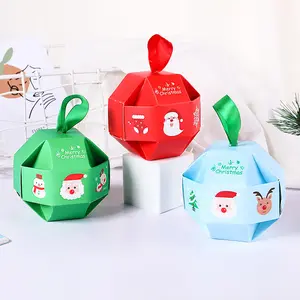 Embalagem personalizada da caixa da esfera do bonito do natal do papelão meias do bebê do papel