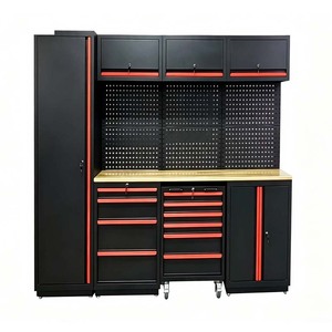 Meuble d'atelier modulaire, unité de rangement combinée, panneau mural, tiroir, plan de travail en acier, 307 outils, OEM OBM, robuste - Product Image 2