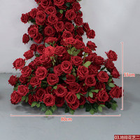 Arche de mariage en fleurs artificielles de roses rouges en soie, style classique, pour événements à thème automnal et fêtes (vente en gros)