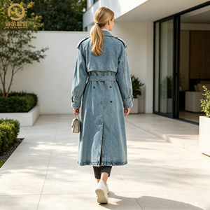 Collezione Autunno Inverno 2026: Abbigliamento Femminile all'Ingrosso, Cappotto Trench Vintage Extra Lungo con Cintura in Vita e Colletto Rovesciato - Product Image 2