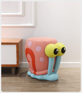 Red <span class=keywords><strong>de</strong></span> Caracol <span class=keywords><strong>de</strong></span> dibujos animados, taburete <span class=keywords><strong>de</strong></span> Zapatos Rojos en la puerta, entrada a casa, niños, lindo vestíbulo creativo, taburete bajo para sentarse - Product Image 2