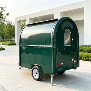 Camion de restauration mobile vert encre de 2,2 m, chariot de traiteur personnalisé, mini-remorque à pizza et snacks à vendre - Product Image 1