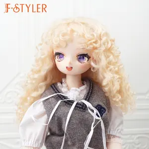 FSTYLER Puppenperücken Mohair rabattverkauf Großhandel Fabrik kundenspezifische Puppenzubehör chaotisches lockiges Haar für BJD-Puppe