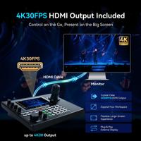 Controlador de Pantalla Táctil de 7 Pulgadas con Vista Cuádruple, Controlador de Joystick PTZ 4D Multivista para Transmisión en Vivo con Múltiples Cámaras, 4K HD-MI