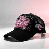 Casquettes Trucker en Maille Jersey à 5 Panneaux Personnalisées avec Broderie 3D, Logo Propre, Motifs Fruits/Pois en Strass, Vente en Gros