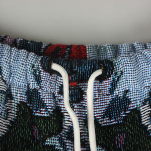 새로운 공장 친환경 힙합 만화 태피스트리 자카드 직조 신축성 미드라이즈 반바지 OEM 서비스 도매 직판 - Product Image 3