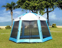 Tente familiale imperméable pour 10-12 personnes, double couche, anti-UV, résistante au vent, en aluminium, pour le camping (vente en gros)