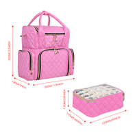 48 Porte-bouteilles Double couche Nail Bag Nail Organizer Mallette de transport Polish Storage Bag Nail Tech Bag
