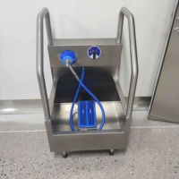 Machine à laver manuelle pour semelles et tiges de bottes, en acier inoxydable, avec système à double brosse, pour l'industrie de la viande