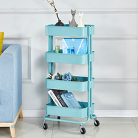 Chariot de légumes de cuisine utilitaire pliable chariot roulant polyvalent 3 niveaux en acier rangement mobile en métal Support de meubles de maison