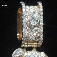 Colgante de Letra Personalizada con Diamantes de Laboratorio VVS en Oro de 9K-18K, Corte Pera y Redondo, Joyería Hip Hop, Certificado IGI
