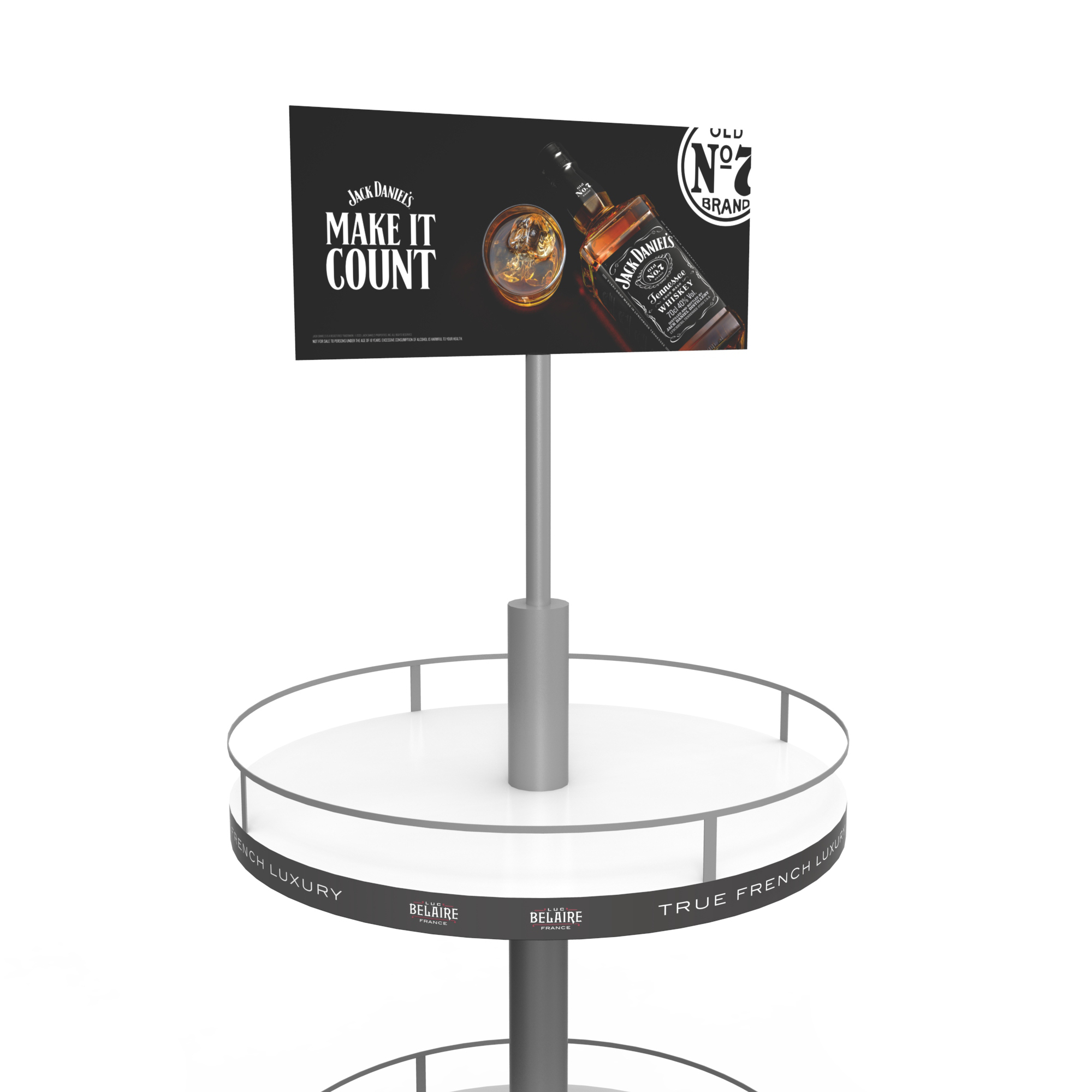 Customized Round Fashion Style Wine Display Rack Sparkling Beverage Metal Display Stands Wine Rack Metal for Liquor Store — view 3