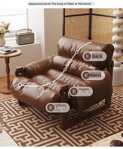 Dream House <strong>New</strong> Sale Luxury Sofa Solid Wood Leather Nordic Leisure Chair Modern Home Sofa Set Living Room <strong>Furniture</strong> - Product Image 6