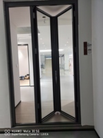 LEAWOD Nouvelle conception de porte patio pliante, vente en gros, porte coulissante pliante extérieure en aluminium à double vitrage pour balcon
