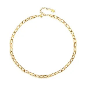 时尚珠宝18k镀金精致链节项链廉价不锈钢项链女性项链