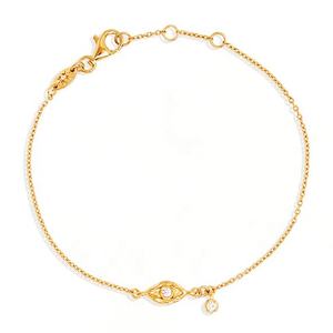 New High Quality Simple Design Fine Jewelry 925 Sterling <b>Silver</b> 18k Gold Plated Safeguarded Spirit <b>Evil</b> <b>Eye</b> <b>Bracelet</b> - Product Image 4