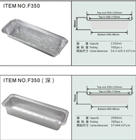 Contenants rectangulaires jetables en aluminium avec couvercles en PP pour brochettes longues, boîtes à barbecue à emporter, emballage alimentaire de qualité alimentaire
