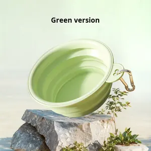 Em Estoque Eco-Friendly PET Viagem Portátil Dog Bowl Solid Plastic Outdoor Folding Gato e Cão Comer Beber Comida Bowl - Product Image 6
