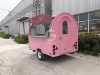 Mini camion de restauration mobile rond équipé d'une machine à hamburgers, à glaces, à toasts et à boissons, remorque alimentaire pour entreprise personnelle