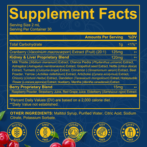 Gotas para Riñones y Hígado con Arándano Rojo, Cardo Mariano, Chanca Piedra, Diente <span class=keywords><strong>de</strong></span> León y Cúrcuma, Extracto 20:1, Detox, Vegano, Sin Gluten, Suplemento - Product Image 2